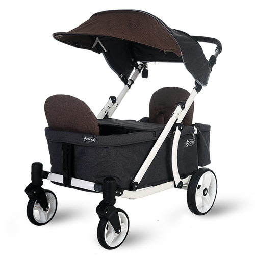 Pronto One Stroller - Brown with white frame - Starter package