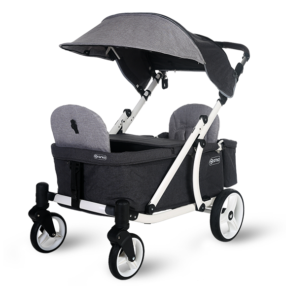 Pronto One Stroller - Grey with white frame - Starter package