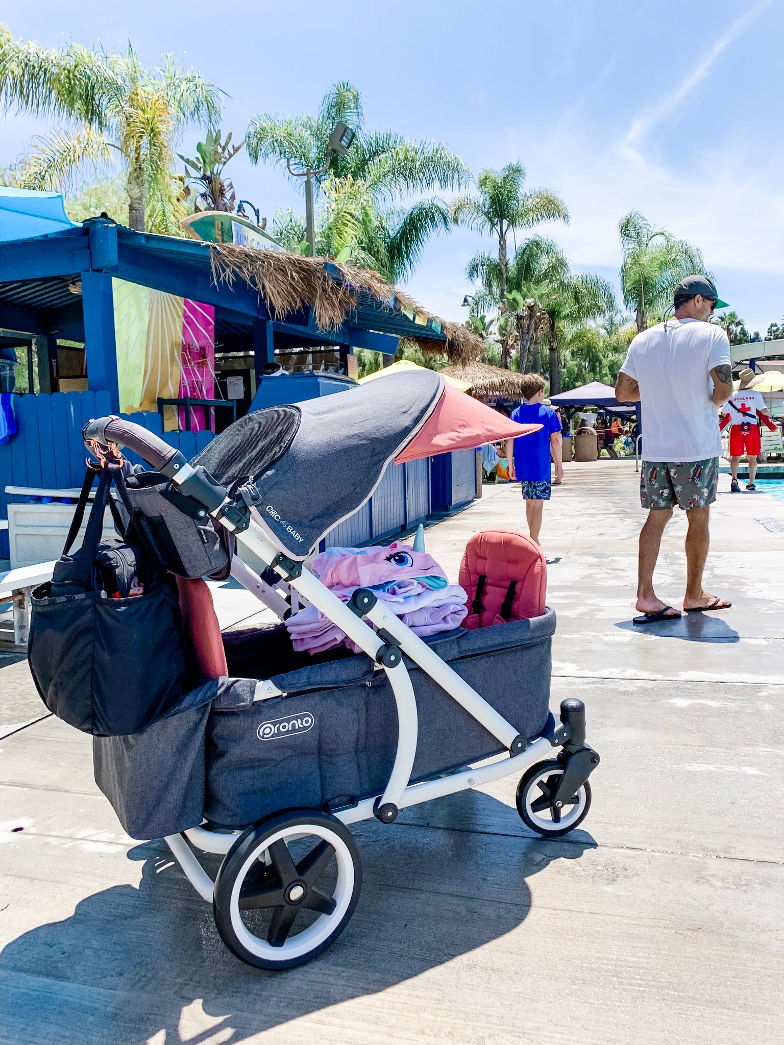 pronto one stroller wagon Pronto One Stroller - Ginger Pink with white frame