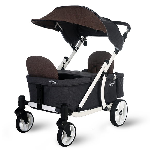 Pronto One Stroller - Brown with white frame - Starter package