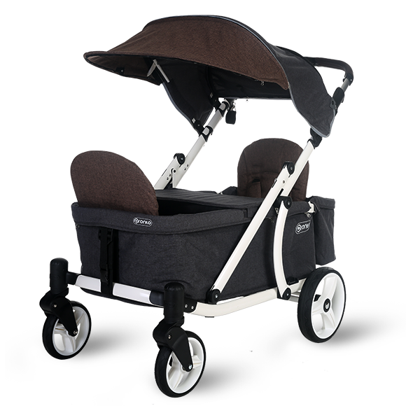 Pronto One Stroller - Brown with white frame