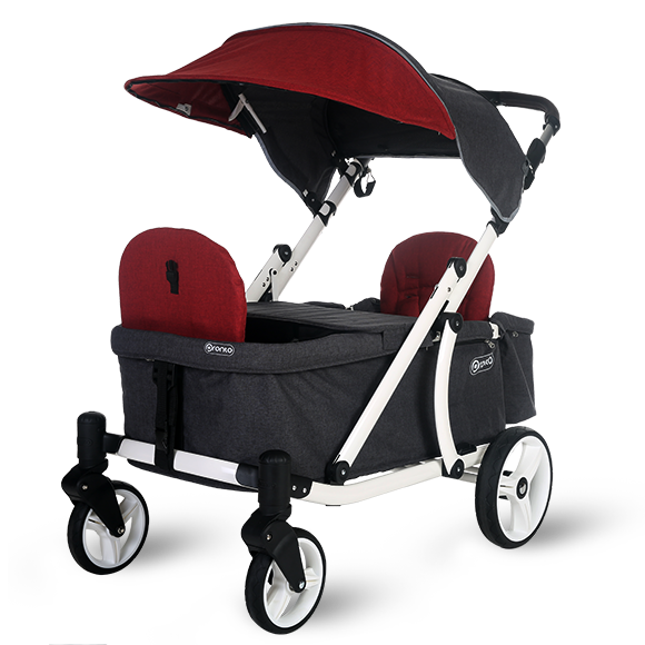 Pronto One Stroller Burgundy with white frame Starter package