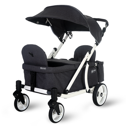 Pronto One Stroller - Dark Grey with white frame - Starter package