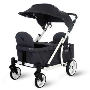 Pronto One Stroller - Dark Grey with white frame - Starter package